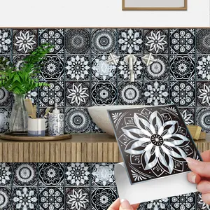 Bathroom & Kitchen Wall Protection Stickers 15x15cm/20x20cm Waterproof Oil-Proof Easy to Clean for Home Murals & Wall Decor