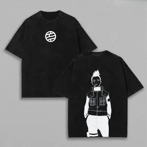 Shikamaru Nara - Naruto Anime Double Printed Vintage Washed Tee Unisex Oversize Anime Manga Washed Heavyweight Cotton T-shirt, Gift For Anime Fan, Anime Lover Classic Apparel Aesthetic Top Soft Menswear Ribbed