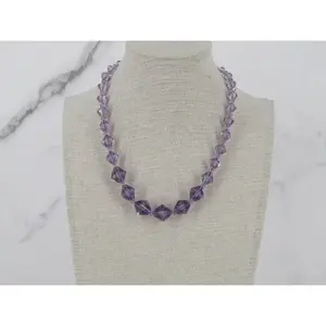 Purple Glass Bead Vintage Necklace