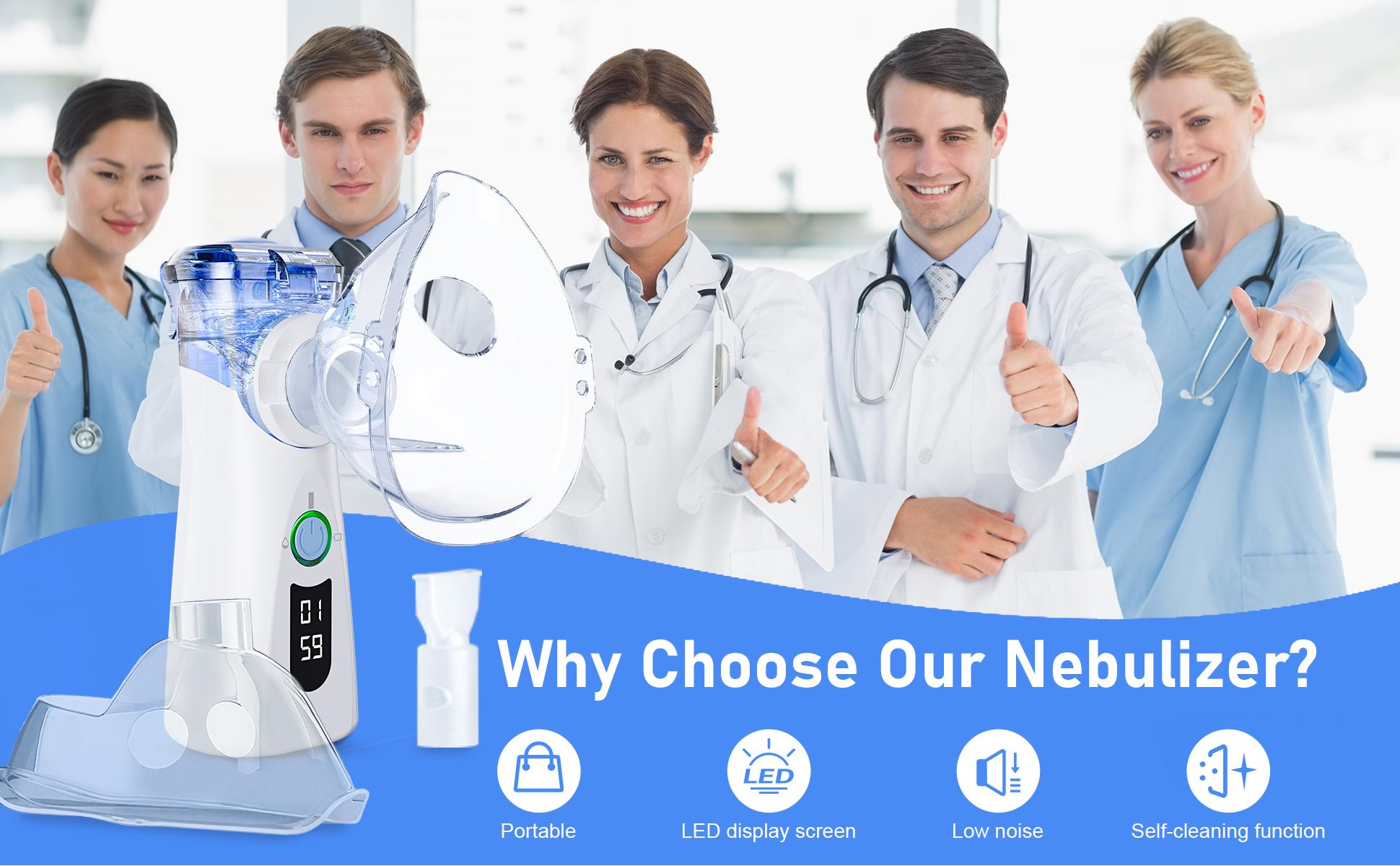 NBM-8 Handheld Nebulizer, Dual-Speed with Display, Rechargeable Lithium Battery, 5μm Mist, 8ml Capacity, Quiet Operation, Perfect for Daily Use and Personal Care