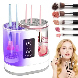 3 in 1 Electric Makeup Brush Cleaner and 1pc Silicone Makeup Brush Cleaning Bowl Scrubber, Dryer Automatic USB Cosmetic Brush Cleaner with Holder, Portable Compact USB Deep Cleaning for All Size Beauty Makeup Brush Set, Blush Brush, Sponges