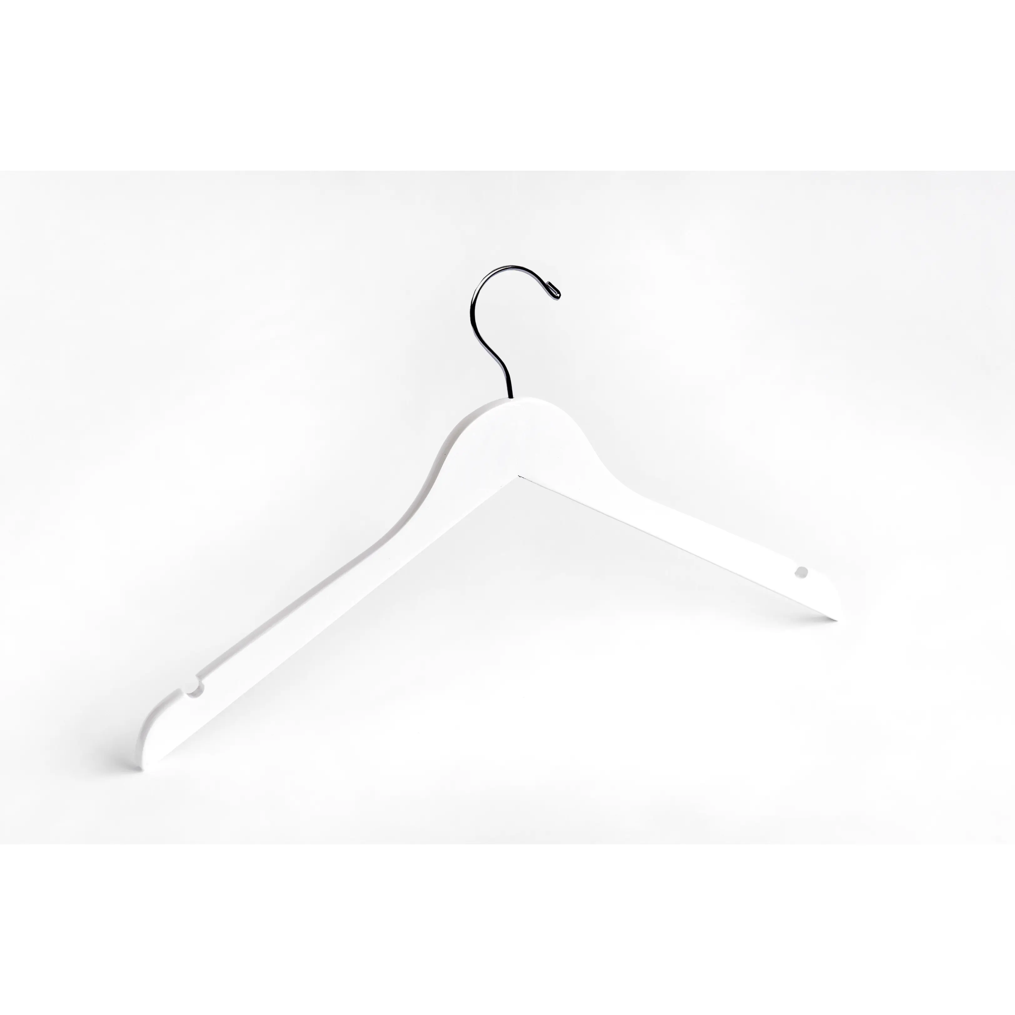 White Wooden Hangers with Silver Hook - Luxury Wooden Hangers - Pack of 25, 50 or 100 Wood Clothes Hangers for Home Organizing and Storage, Custom Wedding Hanger Designers, and Retail Stores