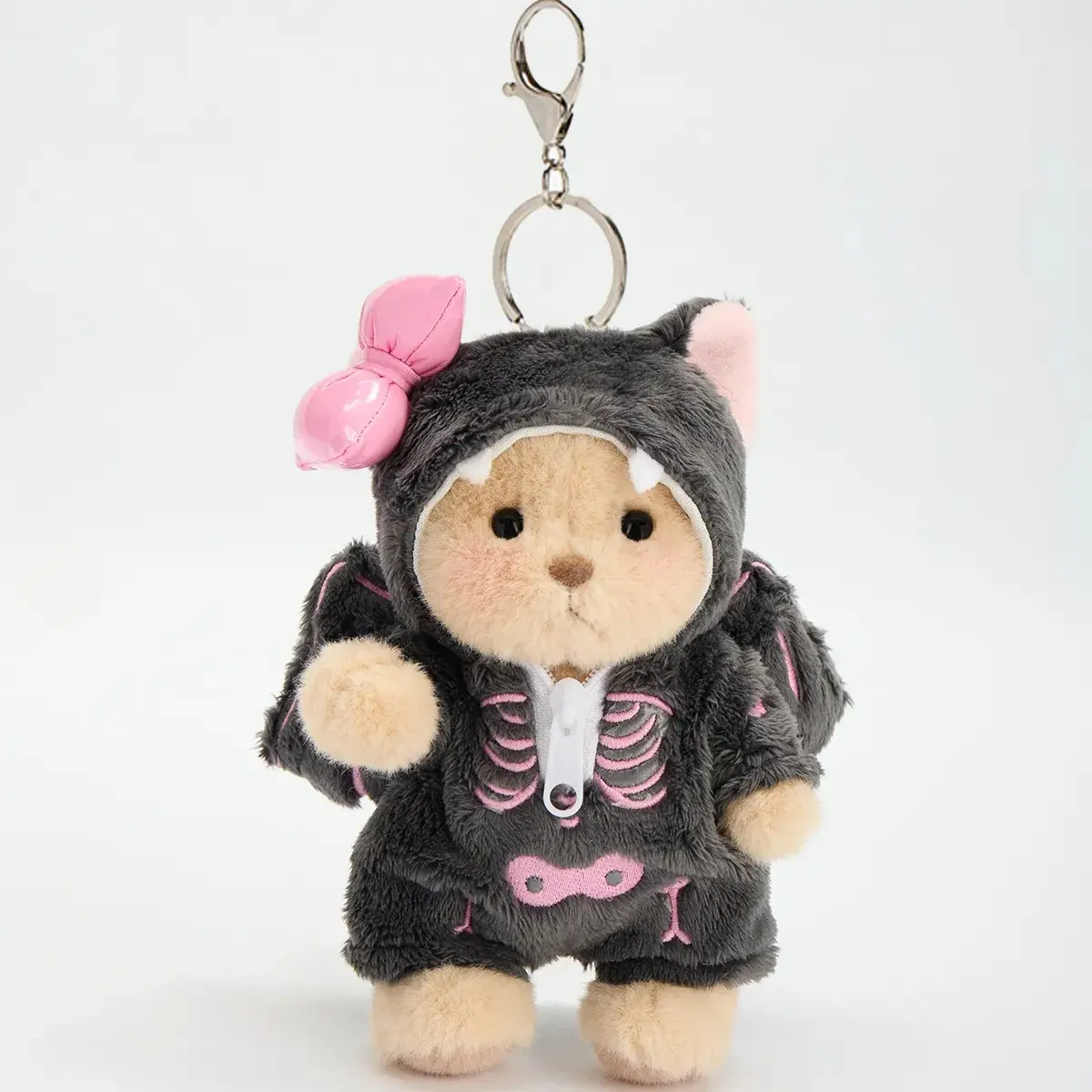 5.9 Inches Pink Skull Bat Mini Bear