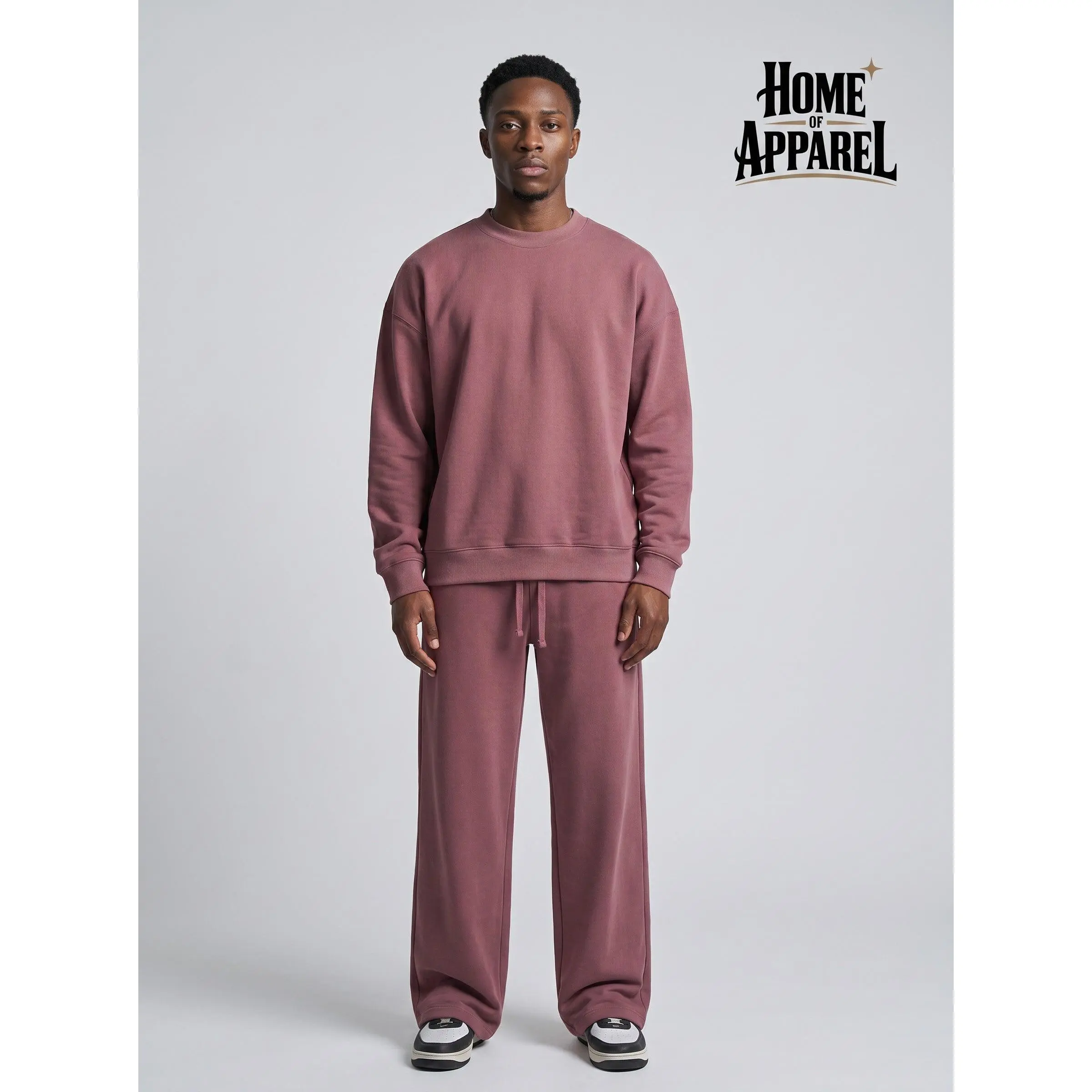 Dusty Rose Oversized Cotton Terry Sweatsuit