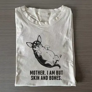 Comfort Colors Mother I Am But Skin And Bones T-Shirt, Retro 90s Edgy Chihuahua Dog Meme Tee, Unisex Fit Design, Casual Streetwear, Gift for Dog Lovers