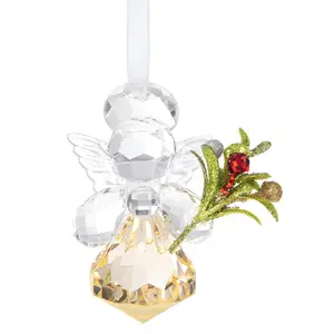 Teeny Mistletoe Angel Ornament - Champagne