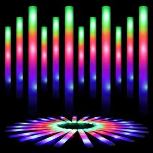 102 PCS Giant 18 Inch Foam Glow Sticks, Bulk Glow Sticks with 3 Modes Colorful Flashing, Led Foam Glow Sticks for Kids Birthday Wedding Dance Floor Props Halloween Christmas New Year Party Favors