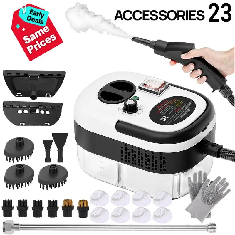 2500W portable multi-purpose steam cleaner, high-pressure multi-purpose steam cleaner, fast heating, 6 adjustable speeds, high-temperature sterilization, and a 1.2L water tank. Suitable for kitchens and carpets. A great Labor Day gift.