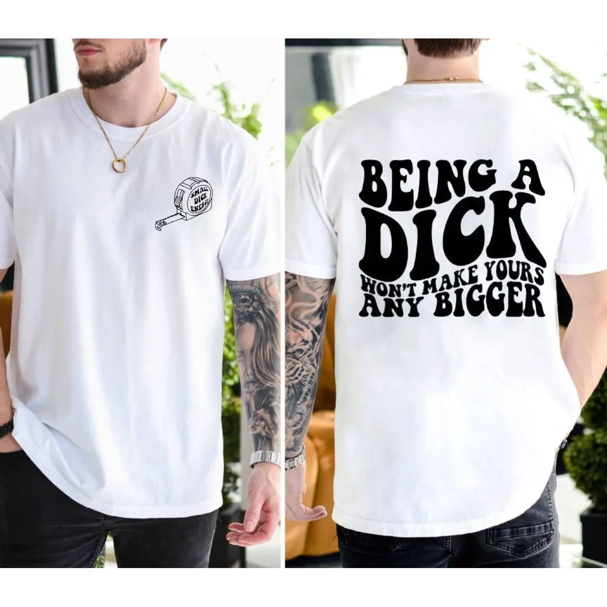 Being A Dick Won't Make Yours Any Bigger Funny Trending Graphic Tshirt, Dark Aesthetic Tee, Unisex Short Sleeve Tee, Casual Clothing Crewneck Tee