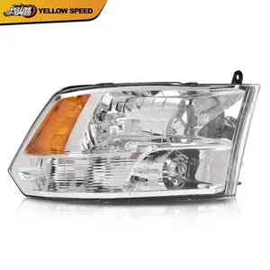 Fit For 09-18 Dodge Ram 1500 2500 3500 Right  Amber Chrome Headlight W/ Bulb