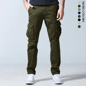 Match Men's Plain Cargo Pants with 6 Pockets,Loose Casual Plain Straight Leg Trousers,Mens Pants,Men's Bottoms Clothes for All Seasons, Casual Menswear,Mens Clothing
