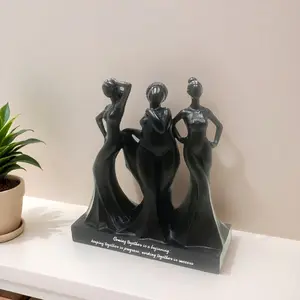 Three Sisters Statue Resin Sculpture, Women Figurine for Outdoor Wedding Valentine Gift, Sisterhood Symbol with Stable Base