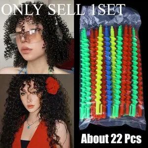 1 Bag Plastic Spiral Perm Stick Heatless Hair Curler Women Curly Hair Rollers No Heat Curls Cold Perm Bar Barber Hair Styling Tools Beauty Tool