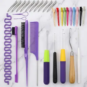 31Pcs Crochet Hooks for Hair for Braiding and Extensions, Passion Twist Extensions, Tail Comb, Duckbill Hair Clips, for Adults - Home Improvement.