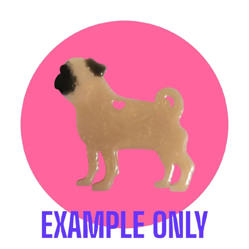 Customizable Resin Pug Keychain/3D magnet - All Proceeds donated to surgery !