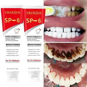 1. 120g SP - 6 Probiotic Toothpaste: Whitens Teeth, Removes Plaque & Freshens Breath 2. SP - 6 Probiotic Toothpaste 120g: Banish Stains, Clean Teeth & Boost Oral Hygiene 3. Teeth Whitening Power! 120g SP - 6 Probiotic Toothpaste for Plaque Removal & Fresh