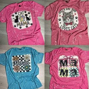 Unisex Bleached Shirt 2 FOR 24 Soft Trend Style All Seasons Crewneck Tshirt for Men & Women Comfortable Fit Streetwear Top