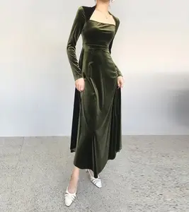 Velvet dress, Velvet Bridesmaid Dress, Velvet Long Tunic Dress, Spring Long Sleeve dress, plus size clothing, Party dress, Formal dress R65