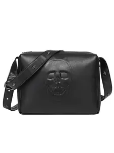 Unisex Punk Skull Shoulder Top-Handle Bag Rivet Purse Handbag Chain Satchel Tote