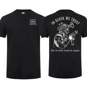 Essential Clean Fit Tee 2026  Premium Combed Cotton[Graphic Tee][ Cotton]"In Glock We Trust T-Shirt – Built for Power, Trusted by Legends| Tactical Unisex Cotton Tee, Stylish and Durable, Made Oversized Dropped Shoulder Unisex Boxy Fit Heavyweight Tee