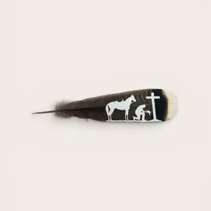 Custom Praying Cowboy Feather