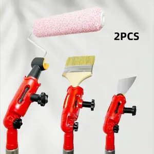 2-Pack Multi-Angle Paint Brush Extender, Rotating Head Extension Rod, High Ceiling Wall Painting Tool