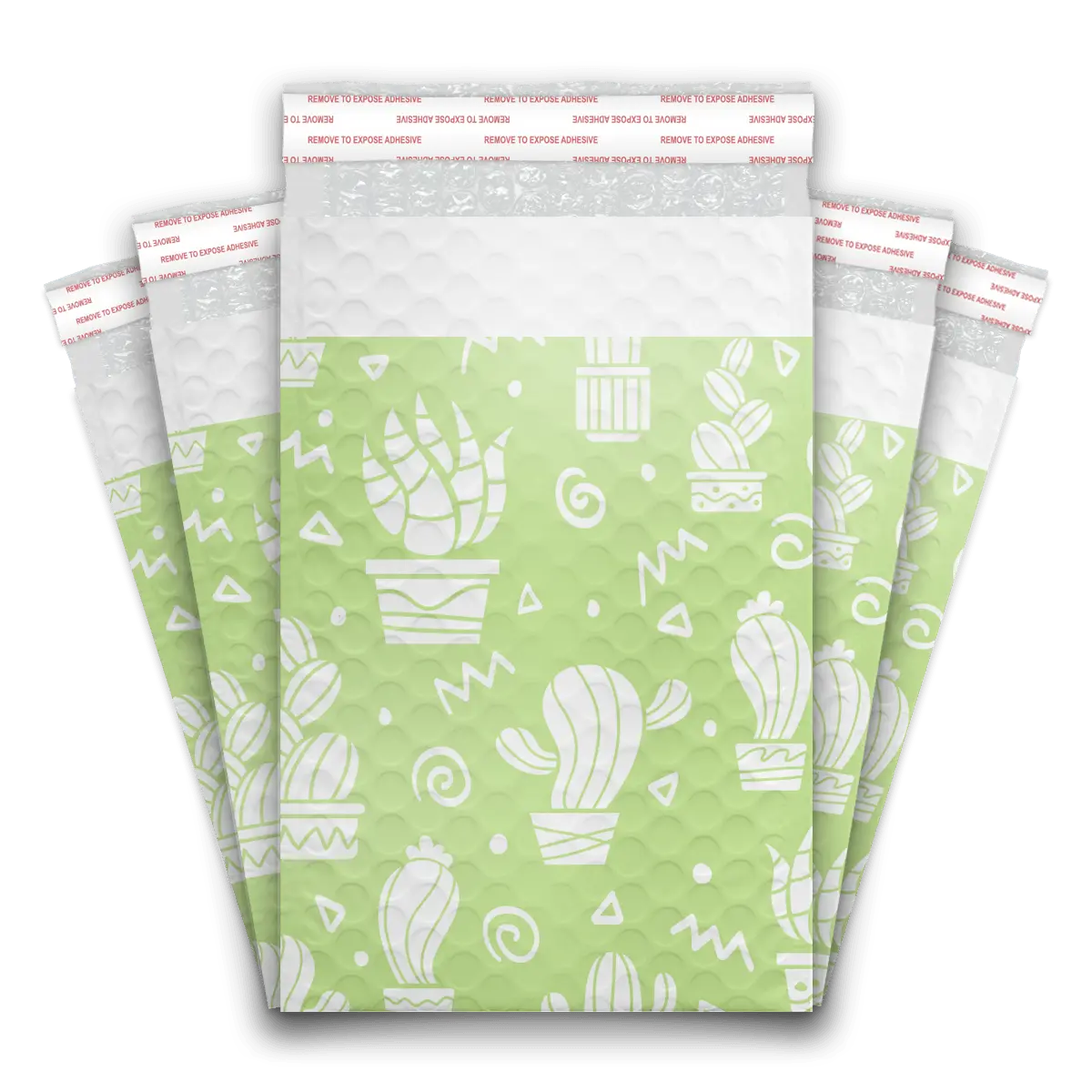 6x9 Green Cactus Self Seal Poly Bubble Custom Padded Bags Poly Mailers – Shipping Bags for Small Business