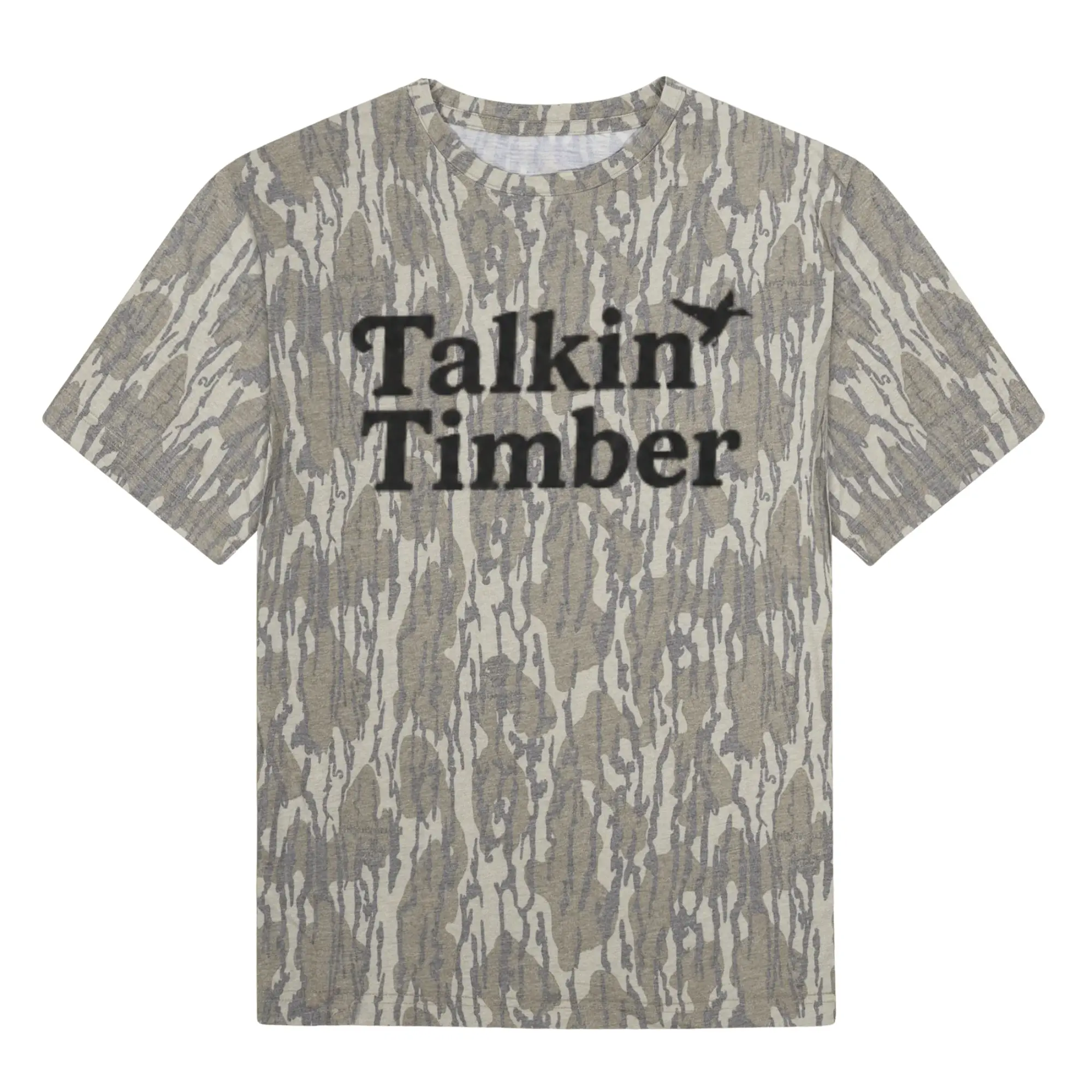 Light Washed Talkin' Timber Shirt - Original Bottomland T-Shirt for Men - Soft, Stylish Design for Streetwear, Hunting 3D Camo Shirt, Ideal For Sports And Everyday Wear