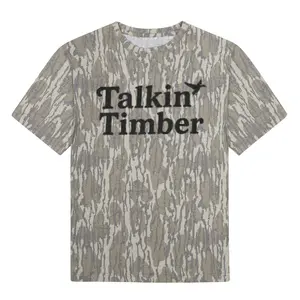 Light Washed Talkin' Timber Shirt - Original Bottomland T-Shirt for Men - Soft, Stylish Design for Streetwear, Hunting 3D Camo Shirt, Ideal For Sports And Everyday Wear