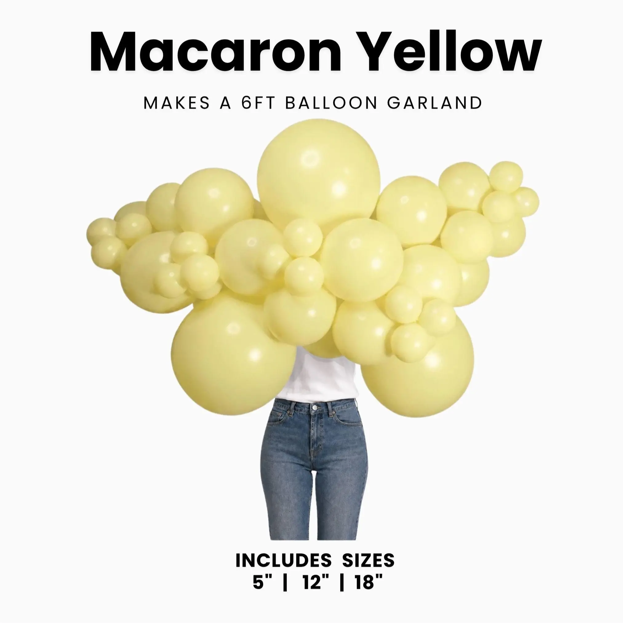 Macaron Yellow Balloon Pack with Optional Add-Ons
