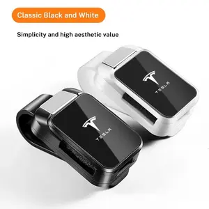 Abs Magnetic Car Visor Sunglasses Holder Clip, Car Organizer, Eyeglasses Hanger for Tesla Model 3 Model S Model X Model Y Cybertruck Roadster