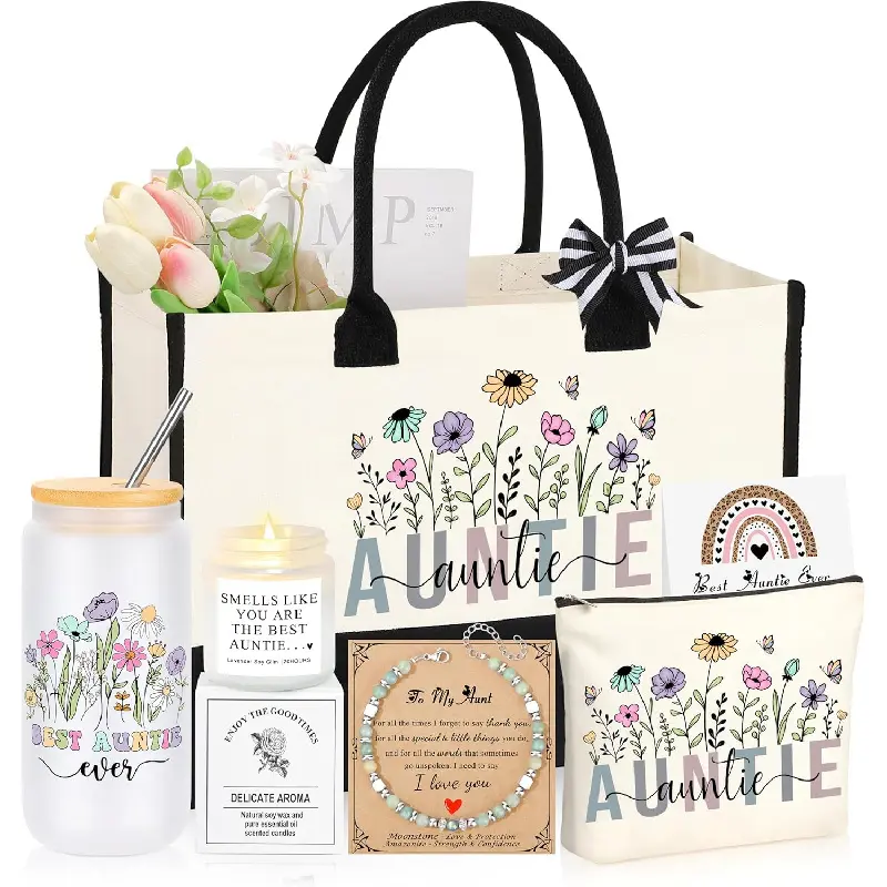 Aunt Gifts, Mothers Day Birthday Gifts for Aunt Auntie, Christmas Ideas Present Basket Set of 6