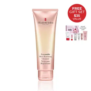 NEW Elizabeth Arden Ceramide Skin Renewing Cleanser 4.2 oz | Nourishing Gel-to-Foam Face Wash, Minimizes Pores, All Skin Types