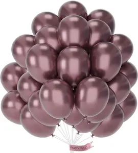 PartyWoo Thick 12-Inch Rubber Copper Balloons, 50pcs Bronze Metallic Brown Latex Helium Float Balloons for Graduation, Wedding & Birthday Party Decorations (Brown-G133)