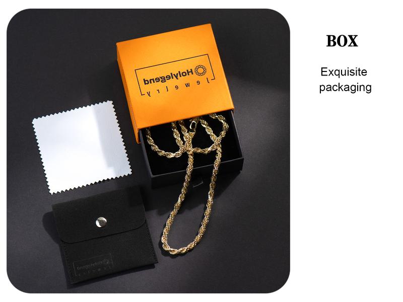 Holylegend 14K Real Gold-Plated Rope Chain Necklace for Women and Men,Upgraded Shine, Faceted Cut, Tarnish-Free, Goldstone necklace 6mm/8mm, 22"/24" Jewelry