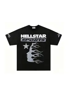 Men's Vintage Streetwear T-Shirt, Menswear, Graphic Print, Loose-Fit, Oversized, Short Sleeve, Summer Fashion, Casual Sporty Top, Round Neck, Long Length