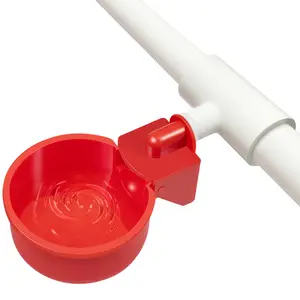 Chicken Waterer 12 Pack Automatic Water Cup And 1/2" Pvc Tee Fittings Large Auto-fill Cups Diy Feeder  Coop Dispenser Poultry Kit