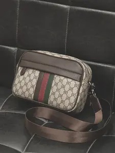 Men's Vintage Casual Chest Bag, Pu Leather Crossbody Belt Bag, Zippered Sling Bag, Fashion Accessory for Commuting and Travel, Multifunctional Shoulder Bag, Travel Essentials