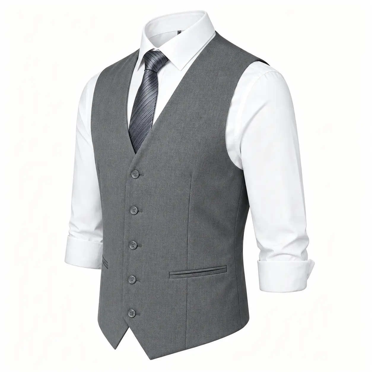 TweedLad Men's Slim Fit Suit Vest Business Casual Formal Dress Waistcoat Sleeveless Button Down Jacket Tops
