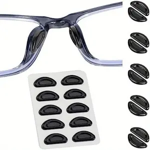 10pcs Soft Silicone Anti-Slip Nose Pads For Glasses - Comfortable, Air Chamber Design For All Plastic Frames - For Eyeglass Wearers - Suitable for Daily Use - Great Gift for Friends & Family antislip