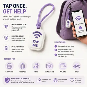 Smart Backpack Tap Tag | Emergency Contact If Lost Information