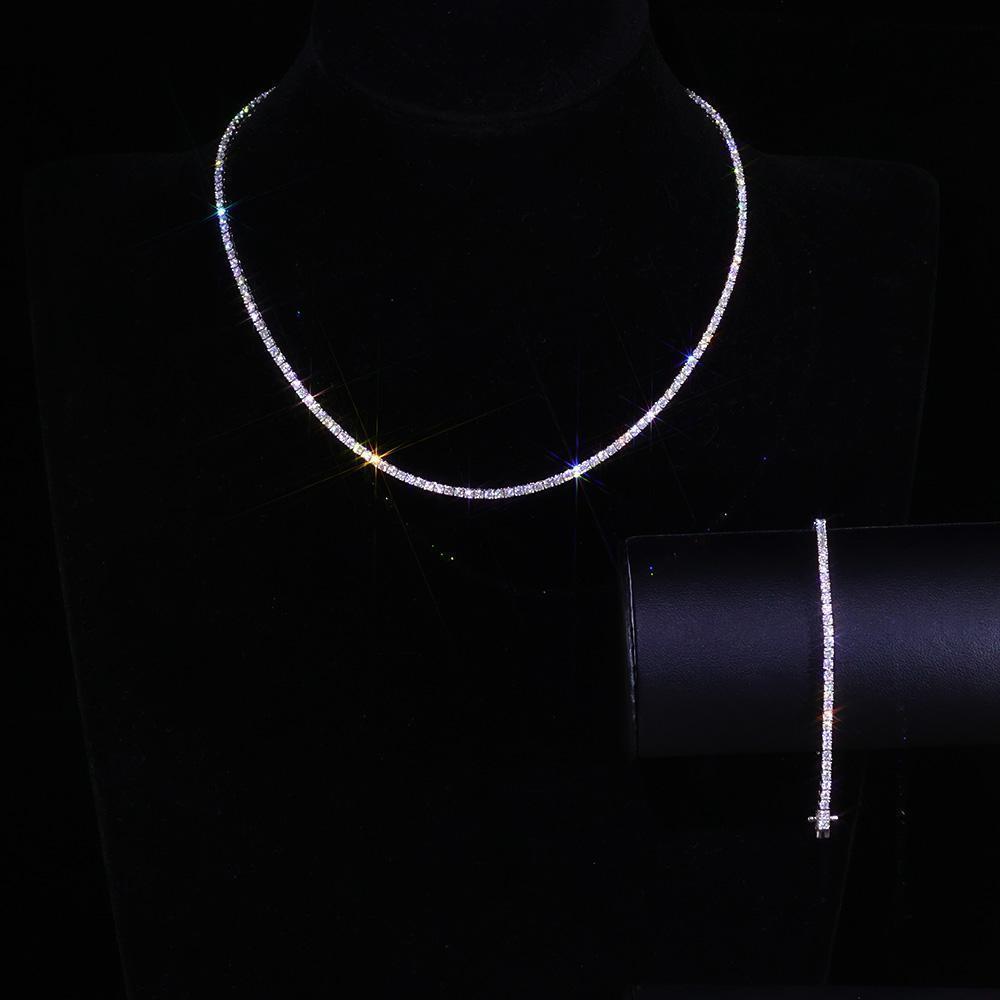 Moissanite Diamond Necklace 925 Sterling Silver Tennis Chain Luxury Hip Hop GRA Certified Men's and Women's Jewelry Moissanite Diamond Necklace 925 Sterling Silver Tennis Chain Luxury Hip Hop GRA Certified Men's and Women's Jewelry