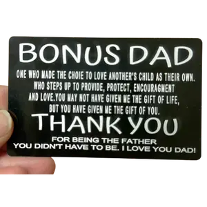 Aluminum Wallet Card for Bonus Dad - 3 x 2 inches