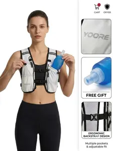 Hydration Vest Running Backpack with Free Soft Flask Anti-Shake Sport Pack Ultra-Light Breathable Mesh Fabric for Men Women