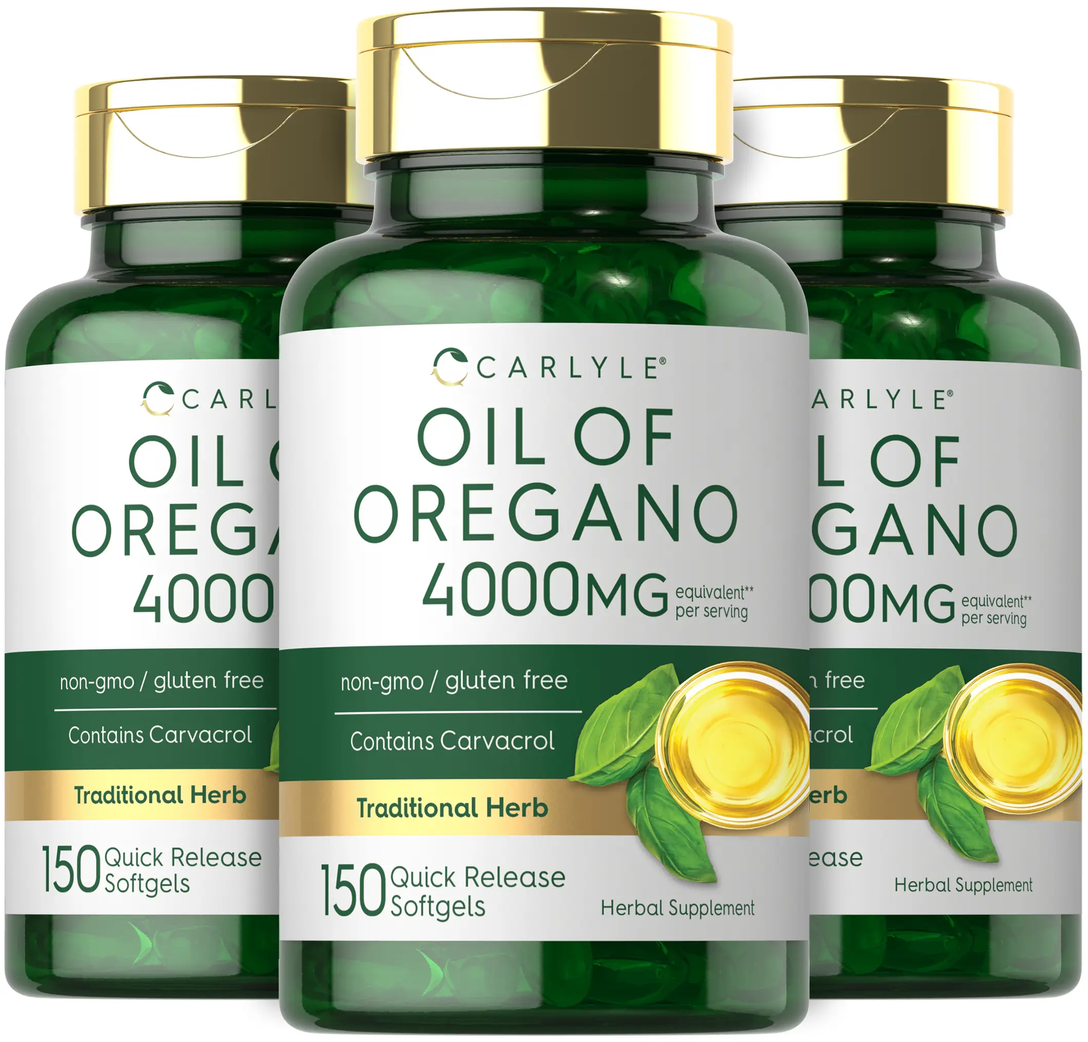 3 Pack of Oregano Oil 4000mg | 150 Softgels | Non-GMO & Gluten Free Formula