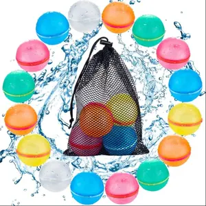 6pcs Outdoor Snowball Fight Tools Magnetic Water Balls Refillable Silicone Water Ball Toys, Fun Winter Play Set for Kids and Adults