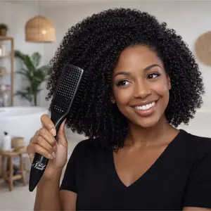 CurlMaker by CurlVault for High Porosity Wash and Go 4A 4B 4C Curly Hair for Defined Curls and Smooth Styles Curl Defining Side Gear Brush