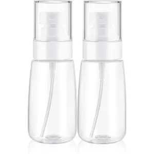 Water Bottle Hair Mister, Fine Mist Stylist Sprayers 360 Empty Small Misting Spritzer, Perfume Atomizer with Pump Clear Containers 2 count/2oz