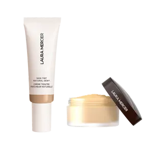 The Classic Base Duo - Tinted Moisturizer Natural Dewy + Cult Classic Translucent Loose Setting Powder Bundle