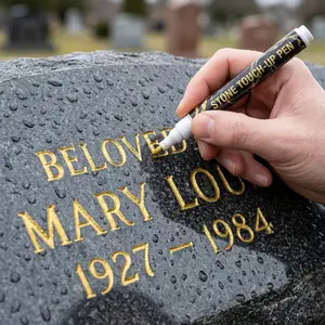 Tombstone Engraving Restorer Pen - Fine Tip Stone Repair Marker for Granite & Marble, Weatherproof Quick-Dry Lettering Touch-Up Tool